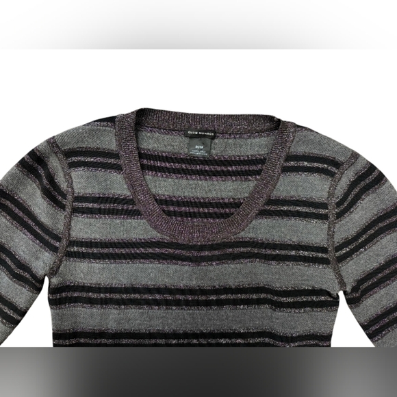 Club Monaco Dress EUC Quarter Sleeve Knit Wool Blend Stripped Size Med - Picture 7 of 11